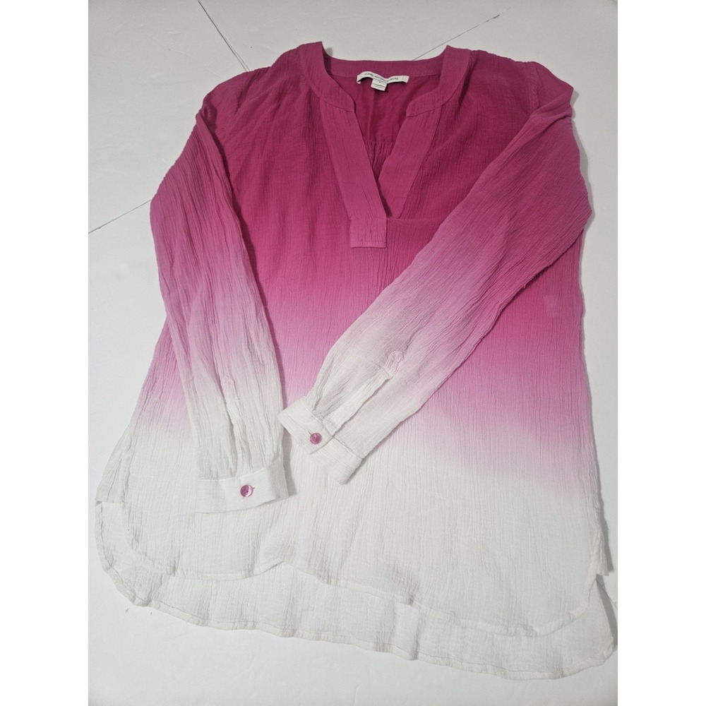 Diane von Furstenberg (DVF) "Esti" Pink Ombre Popover Tunic Womens Size 6/Small